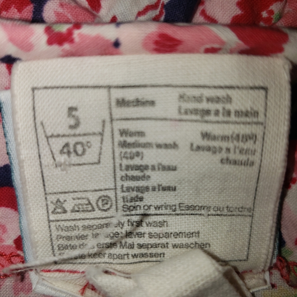 LAURA ASHLEY Vintage 80s Puff Sleeve Red Floral Button Up Dress 30" Waist 10 - Picture 12 of 14